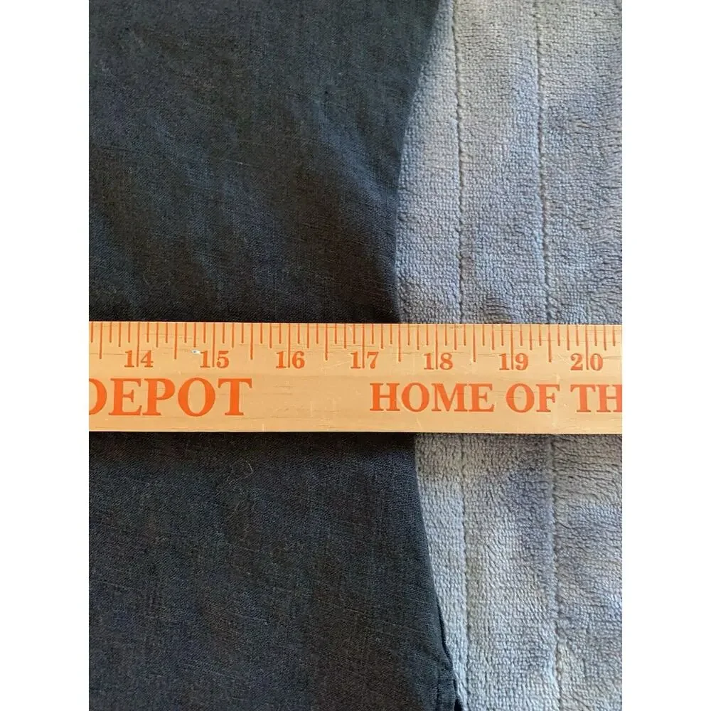 Jones New York Signature Women’s Dark Gray 100% Linen Shirt White Detail Small - Picture 10 of 11